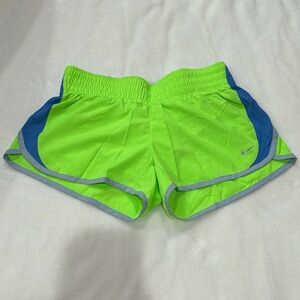 NIKE Women’s Dri-Fit Athletic Running Shorts - neon green, size S